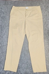 Liz Claiborne Womens Pants Cream Size 10 Classic Chino Twill Crop Cotton Blend - Picture 1 of 9