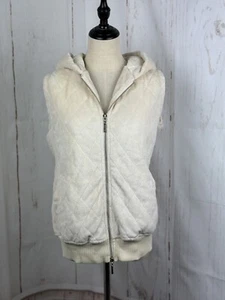 Mod-o-doc Warm Vest Hooded Women's Size 2 Beige With Zipper - Picture 1 of 7