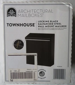 NEW Architectural Mailboxes Townhouse Black Galvanized Steel Locking - Picture 1 of 5