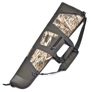 Canvas Leather Shotgun Case Hunting Gun Slip Bag Padded Carry Case for Hunters - Picture 1 of 6