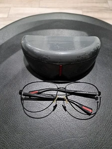 PRADA LINEA ROSSA SPS510 MEN'S AVAIATOR SUNGLASSES NEED REPAIR NO LENSES BLACK - Picture 1 of 11
