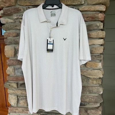 Polo de golf Callaway para hombre estampado Chevron manga corta XL plateado abedul nuevo con etiquetas Foto 1 de 3