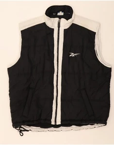 REEBOK Mens Padded Gilet UK 44 2XL Black Colourblock Polyester DJ10 - Picture 1 of 3