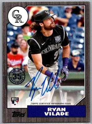 2022 Topps Series 2 1987 Rookie Auto RC Black /199 Ryan Vilade #87BA-RV - Image 1 of 2