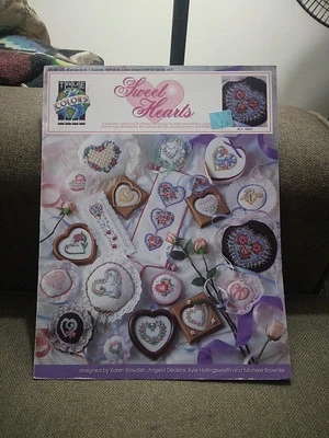 Sweet Hearts 17 Counted Cross Stitch Designs Pattern Booklet Love Romance - Image 1 of 4