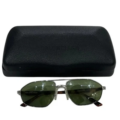 Gafas de sol Balenciaga vintage de aviador usadas plateadas/verdes JX8PRZ2T0MPS (OS) Foto 1 de 3