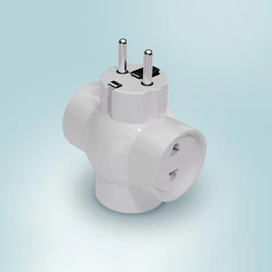 EU To 3 Socket Adapter Power Socket 2Pin Plug Extension Converter Adaptor - Afbeelding 1 van 5