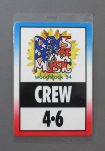 Woodstock '94 backstage pass laminated CREW - Aerosmith, Metallica OTTO ! - Picture 1 of 1