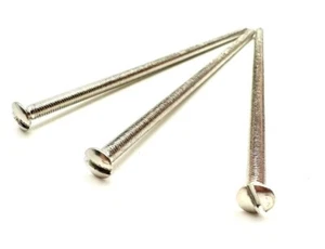 M3.5 x 100MM PLATA ENCHUFE ENCHUFE TOMA DE CORRIENTE TORNILLO ELÉCTRICO - Imagen 1 de 4
