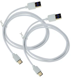 2X USB Type C Câble de Données Usb-C Chargeur Chargement Dans Blanc pour - Photo 1/3