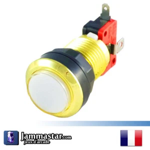 Bouton arcade lumineux Doré - Gold LED button - Blanc - White - Foto 1 di 2