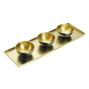KitchenCraft Artesá Brass Serving Platter With 3 Serving Bowls - Picture 1 of 5