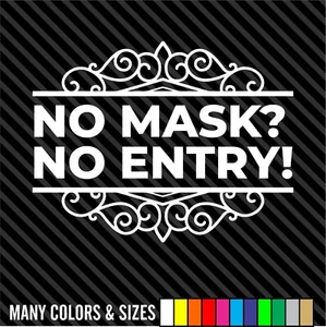 No MASK No ENTRY Decal Sticker Business Reopen Decal - Social Distancing Decal - Bild 1 von 15