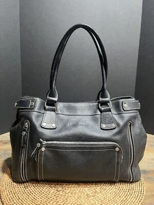 Longchamp weiche schwarze Leder-Schulter-/Handtasche Geldbörse - Bild 1 von 13