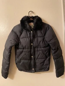 Juicy Couture black Coat Jacket with rabbit fur - Picture 1 of 10