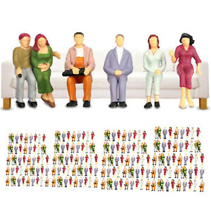 100x 1: 75-1: 200 Train Figurines Assises Peintes Miniatures   Model