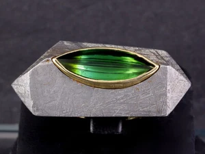 Extravaganter Turmalin Ring ca. 4,20ct 24,4g 750/- Gelbgold & Silber - Bild 1 von 8