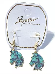 Pendientes de unicornio azul verde verde y accesorios Superstar - Imagen 1 de 5