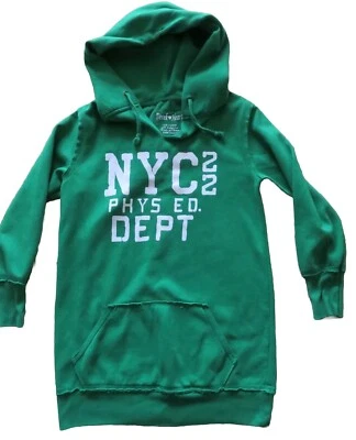 Derek Corazón Verde Gráfico Sudadera con Capucha Vestido Túnica Nueva York 22 Phys Ed Departamento S Foto 1 de 4