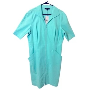 Neu mit Etikett Lafayette 148 Larissa Reißverschlusskleid Süßwasserblau Größe 16 - Bild 1 von 3