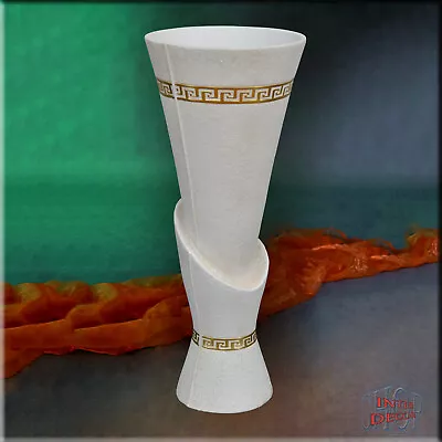 Blumenvase Bodenvase Vase Blumentopf Griechische Tischvase Mäander Kunstharz - Bild 1 von 4