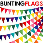 10mt COLOUR BUNTING FLAGS PENNANTS PARTY DECORATIONS CHRISTMAS PARTY COLOURS