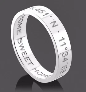 Anillo con nombre, anillo de plata con grabado; joyería de pareja, joyería de amor con grabado - Imagen 1 de 3