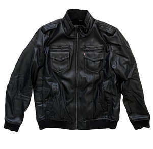 levis leather hooded jacket