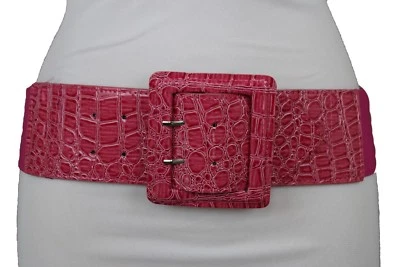 Cute Women Pink Wide Elastic Waistband Fashion Belt Hip High Waist Size M L XL - Image 1 of 4