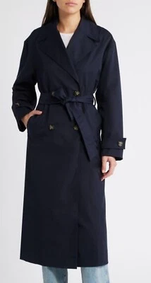 Jones New York Women Navy Wool  Trench Coat With Removable Lining Size 2R - Image 1 of 4
