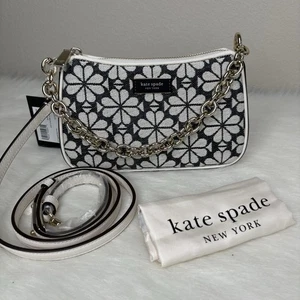 Kate Spade Jolie Spade Flower Jacquard Small Convertible Crossbody Bag Gray NWT - Picture 1 of 9