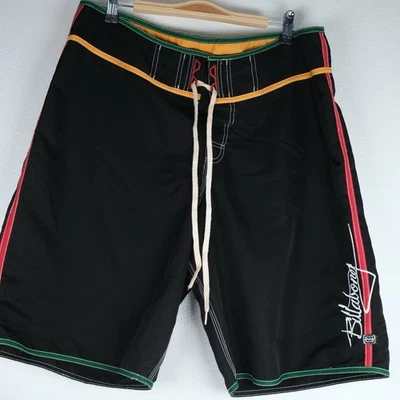 De Colección Billabong Board Shorts Hombres 36 Negro Verde Reggae Rasta Natación Surfista Y2K Foto 1 de 4