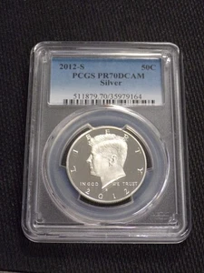 2012-S KENNEDY HALF-DOLLAR PROOF .999 FINE SILVER PCGS GRADED PR70 50¢ COIN - Picture 1 of 2