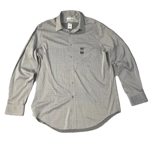 Camisa Calvin Klein Para Hombre 17 34/35 Gris Algodón Calce Ajustado Abotonada Manga Larga - Imagen 1 de 11