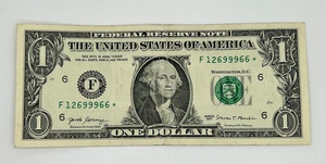 US $1 One Dollar Bill Star Note Money F12699966 Series 2017 - Picture 1 of 2