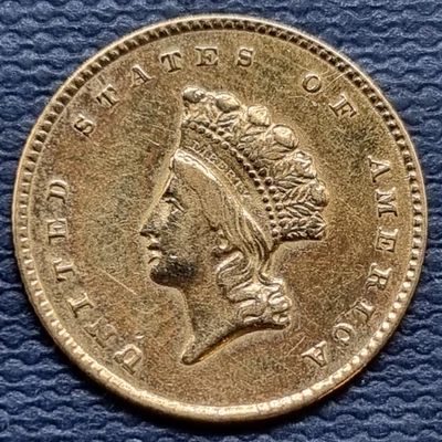 1855 O One Dollar Gold Piece $1 Indian Princess Head New Orleans XF + #97110 - Image 1 of 2