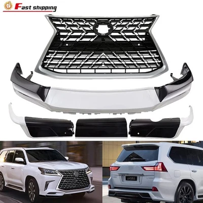 Kit divisor de labios rejilla negra parachoques delantero trasero negro para Lexus LX570 F-Sport 16-21 Foto 1 de 4