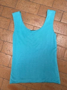 Ralph Lauren Black Label Sz M Aqua Smooth Knit Wide Straps Lined Camisole Tank - Picture 1 of 4