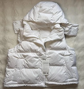 Lululemon Wunder Puff 600-Daunenfüllung Cropped Weste weiß Größe 12 neu mit Etikett - Bild 1 von 20