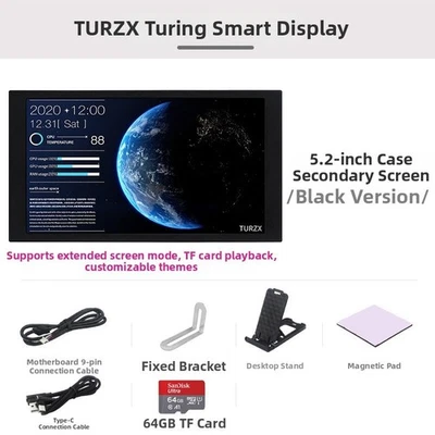 TURZX 5 2 Inch IPS Portable Secondary Screen Display 1280 by 800 LCD for Laptop - Image 1 of 4