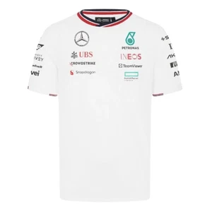 T-shirt uomo pilota bianca Mercedes AMG F1 Team 2024 comoda maglietta manica corta - Foto 1 di 1