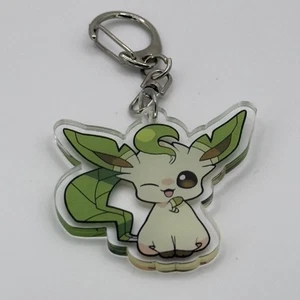 Pokémon Leafeon Eeveelution 2in Acrylic Keychain Double-Sided FREE FAST SHIPPING - Picture 1 of 2