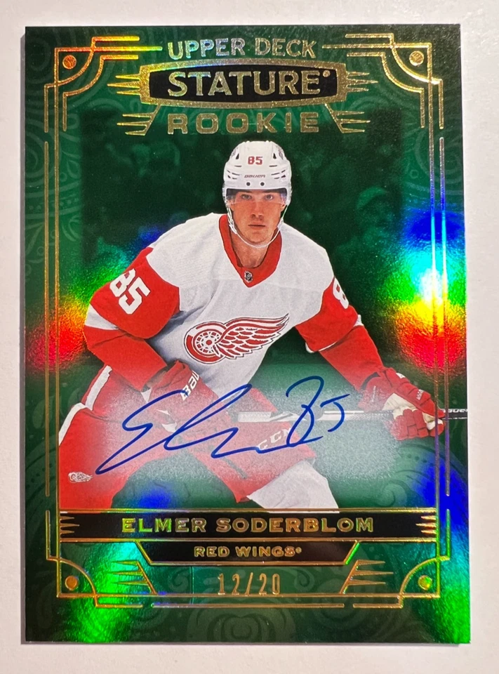 Elmer Soderblom RC /20 GREEN PHOTO VARIANT AUTO 2024-25 UD Stature 2022-23 Updat - Image 1 of 1