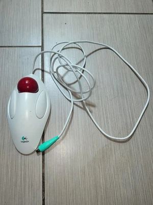 Logitech Marble Mouse T-CM14 Trackball Computer Mouse w/Users Guide used - Image 1 of 3