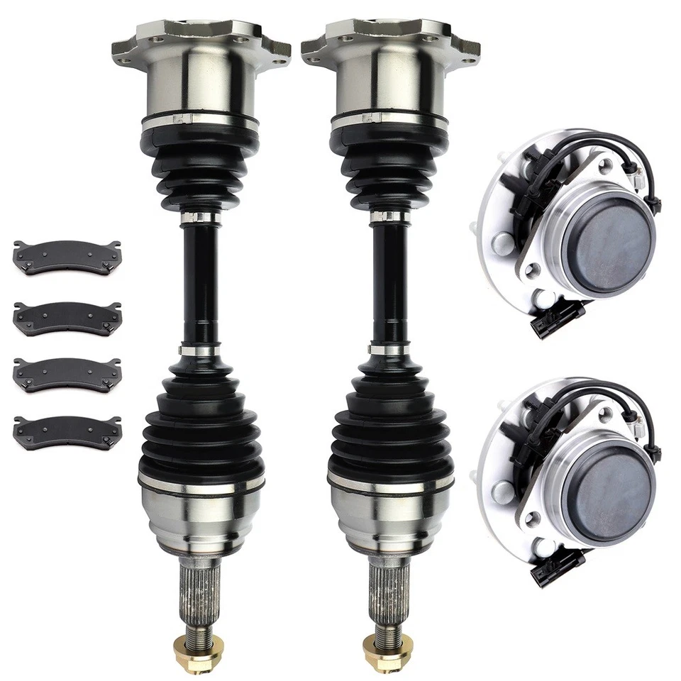 Front CV Axle+Brake Pads+Wheel Hub Bearing For 2002-06 Chevrolet Avalanche 1500 - Image 1 of 4