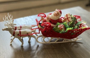 Vintage Celluloid Santa reindeer 12” sleigh - Picture 1 of 7