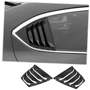 2Pcs Rear Side Window Louvers Air Vent Scoop Shades Cover Blinds bright black - Picture 1 of 8