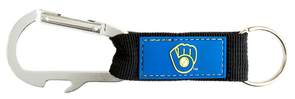 MLB Milwaukee Brewers Carabineer Keychain, Royal Blue, One Size - Image 1 of 1