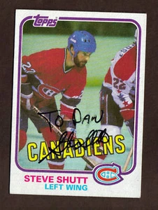 1981 TOPPS #34 STEVE SHUTT CANADIENS SIGNED JSA AUTO - Bild 1 von 1