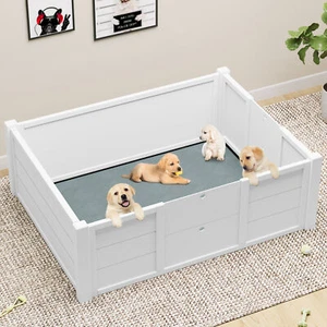 Wasserabweisende Hunde Whelping Box Bodenmatte 39,4" Indoor Holz Hundestall - Bild 1 von 7